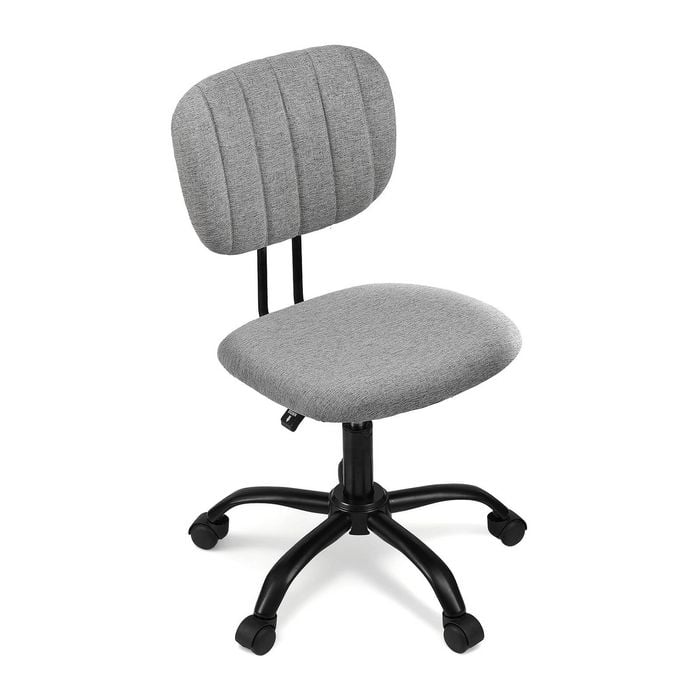Artiss Armless Office Chair Swivel Home Office Desk Chair Fabric Grey