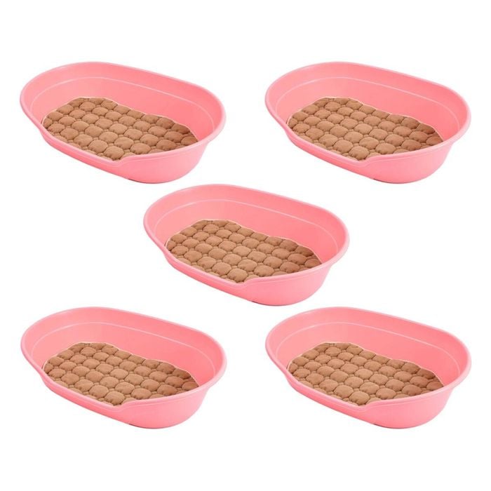 Yes4pets 5 X Pet Bed Large Plastic Dog Bedding Sleeping Resting Washable Basket Pink
