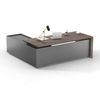Modern Furniture ARMANDO 220cm Executive Desk Right Return - Hazelnut & Grey