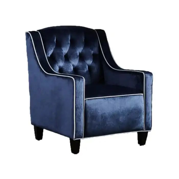 Milan Two Tone Tufted Cobalt New Velvet Club Chair