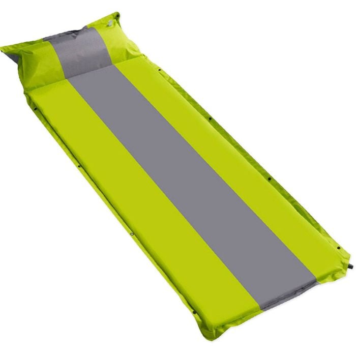 Self Inflating Mattress Sleeping Mat Air Bed Camping Camp Hiking Joinable Pillow - Green