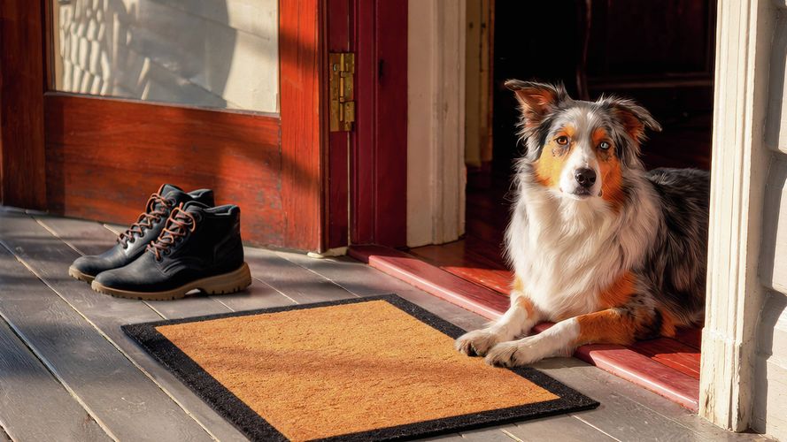 Vivaldi coir door mat. Natural fibres help scrape dirt and absorb moisture. PVC backing provides stable anti-slip footing.