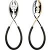 Bugatti Kiss Salad Tongs 2-piece Set - Black/Gold/Chrome