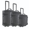 3pc GAP Soft-Shell Suitcase Lockable Travel Trolley Luggage Set 73cm Charcoal