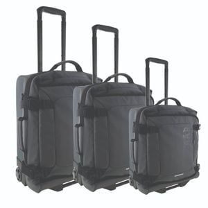 3pc GAP Soft-Shell Suitcase Lockable Travel Trolley Luggage Set 73cm Charcoal