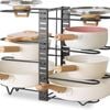 CARLA HOME Adjustable 8-Tier Pan Rack Pot Organizer for Kitchen Cabinet