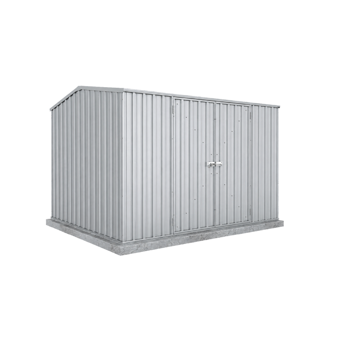 Absco Sheds 3.0 x 2.26 x 2.0m Zincalume Premier Double Door Garden Shed
