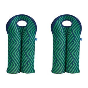 2PK Annabel Trends Neoprene Double Bottle Bag 24x38cm - Zig Zag