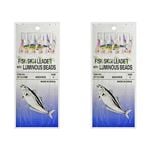 2x Surecatch Wilson Bait Jig - Fish Skin Fishing Rig 6 Hook - Size 4