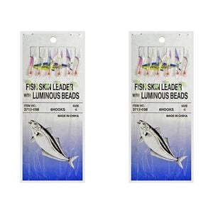 2x Surecatch Wilson Bait Jig - Fish Skin Fishing Rig 6 Hook - Size 4