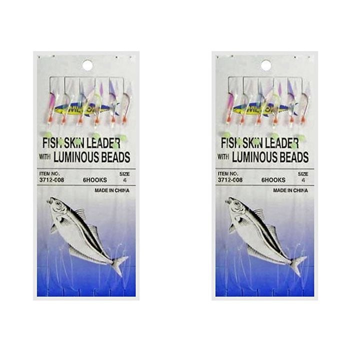 2x Surecatch Wilson Bait Jig - Fish Skin Fishing Rig 6 Hook - Size 4