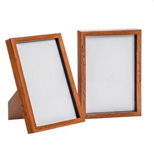 Nicola Spring Acrylic 3D Box Photo Frames - 8" x 12"  - Dark Wood - Pack of 2