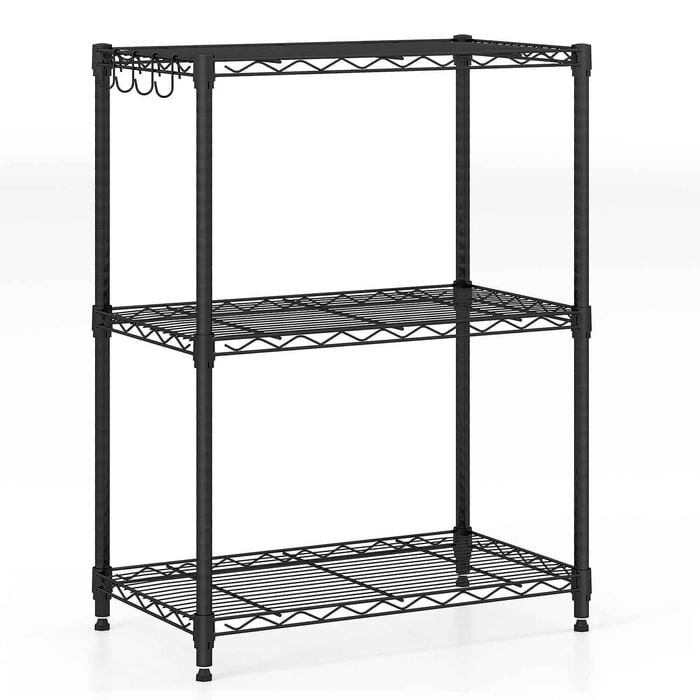 Costway 3tier Shelving Unit Adjustable Storage Shelf Kitchen Rack Garage
