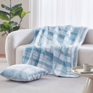 Dreamaker Wynter Reversible Faux Fur Throw Blue 130x170cm