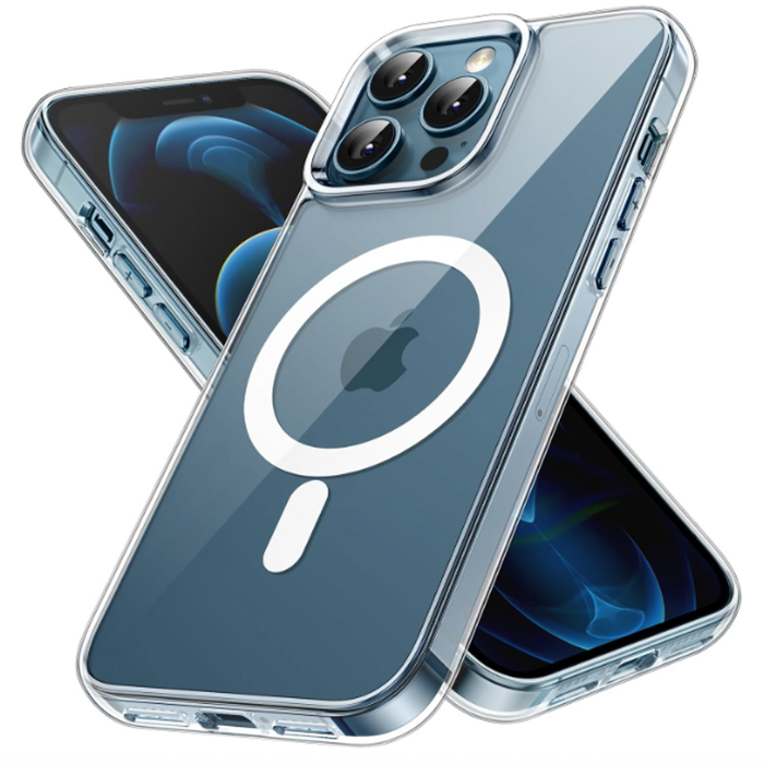 Case Clear Magnetic Shockproof Cover - For Apple iPhone 12 Pro Max (Clear)