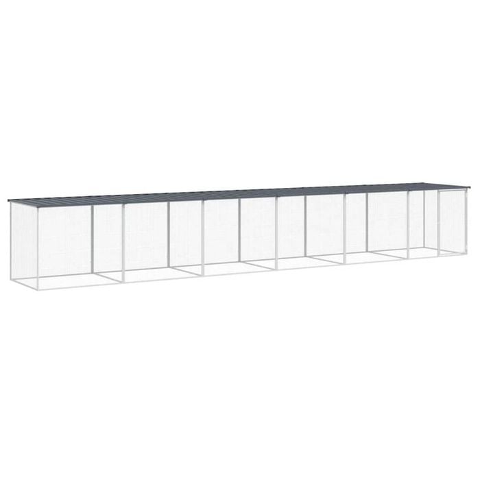 vidaXL Chicken Coop Chicken Cage Hen House with Roof Anthracite Galvanised Steel