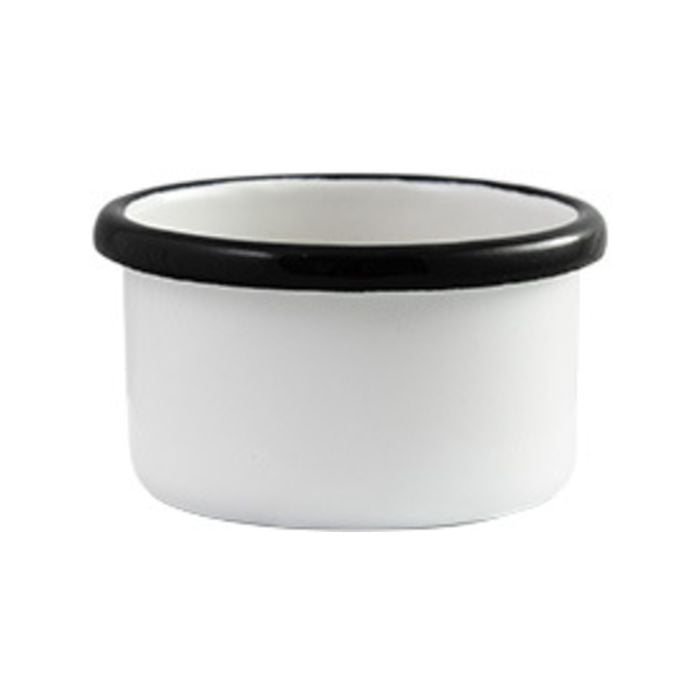 Urban Style Enamelware 7x4.5cm Ramekin w/ Black Rim - White