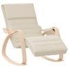 vidaXL Rocking Chair Cream Fabric Armchair Home Living Room Seating Rocker