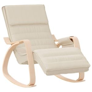 vidaXL Rocking Chair Cream Fabric Armchair Home Living Room Seating Rocker