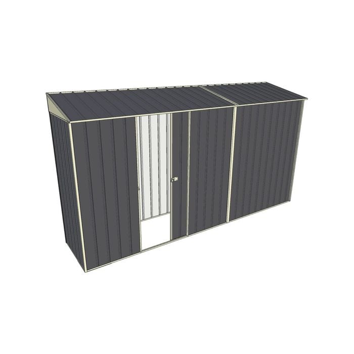 Build-a-Shed 0.8 x 3.7 x 2m Skillion Single Sliding Side Door Shed - Grey