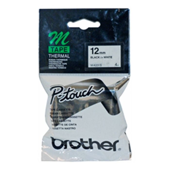 Brother M-k231 Label Tape – Black On White – 12mm – Compatible With P-touch Label Makers