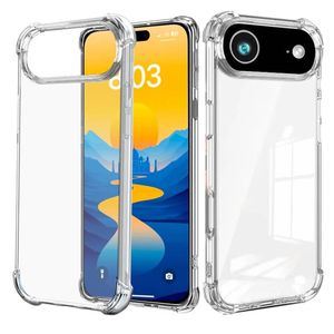 For Apple iPhone 17 Air Clear Case Shockproof Tough Gel Air Cushion Heavy Duty Phone Back Cover (Crystal Clear)