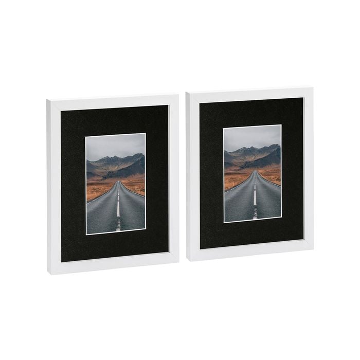 Photo Frames with 4" x 6" Mount - 8" x 10" - White/Black - Pack of 2