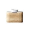 Attica 750mm Natural Oak Bentwood Curve Wall Hung Vanity With Matte White Top