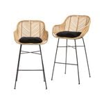 Breeze Komodo Natural Rattan 66cm Counter Stool Set of 2