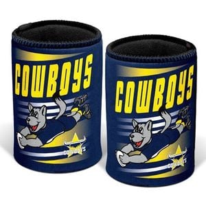 NRL Retro Stubby Can Cooler - North Queensland Cowboys - Drink - Rubber Base