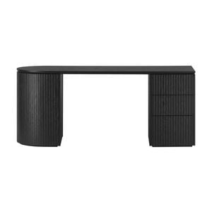 Payton  3 Drawer RHF Computer Work Desk Table Black