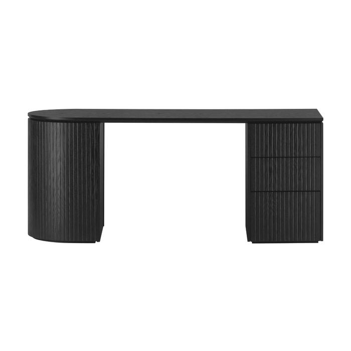 Payton  3 Drawer RHF Computer Work Desk Table Black