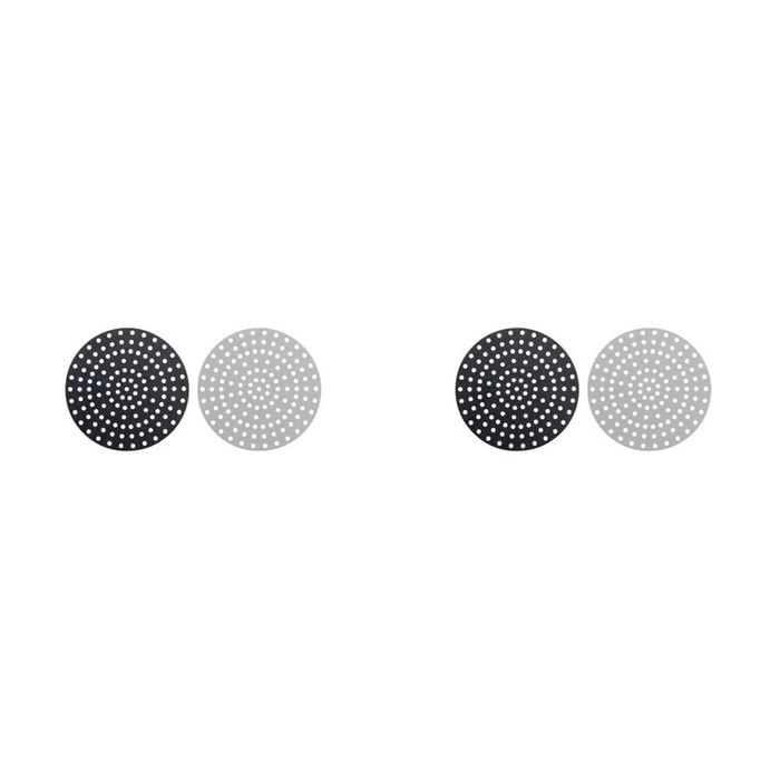 2PK 2pc Cuisena Air Fryer Silicone Round Mat Black & Grey 19.5cm