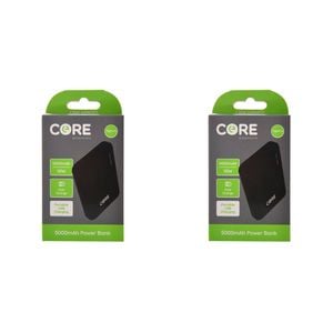 2PK Core Essentials USB-A 5000mAh Power Bank 10W - Black
