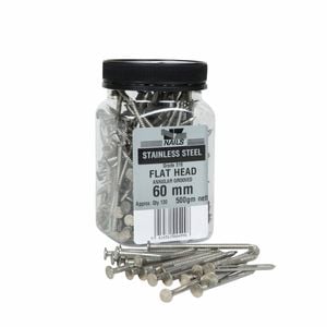 NZ Nails 60 x 3.15mm 500g 316 Stainless Steel Flat Head Nail