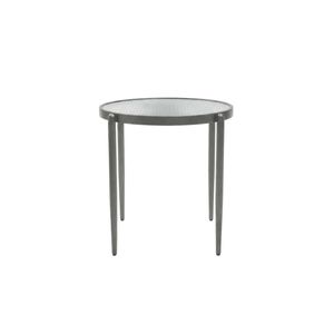 Seek and Ramble Gatsby Round 48cm Fluted Glass Side Table Gunmetal Grey