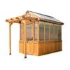 Backyard Discovery 2.9 x 1.8m Cedar Wood and Polycarbonate Bellerose Walk-In Outdoor Greenhouse With Pergola