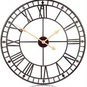 80cm Wall Clock European Creative Iron Round Non-fading Living Room Silense