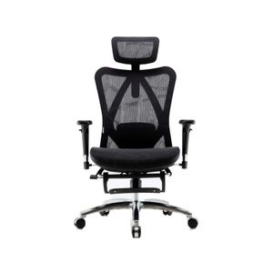 SIHOO M57 Ergonomic Office Chair with Built-in Footrest (Black)