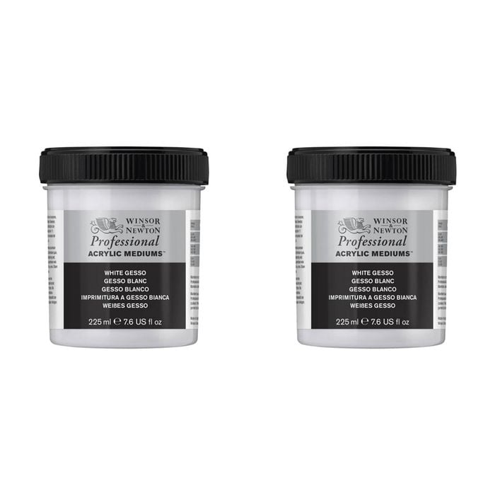 2x Winsor & Newton 225ml Professional Acrylic Gesso Wood Panel/canvas Primer Wht