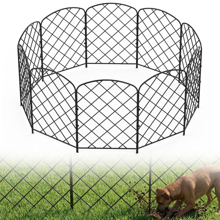 Advwin Garden Fence DIY Decorative Metal Panels Flower Bed Pet Barrier Border