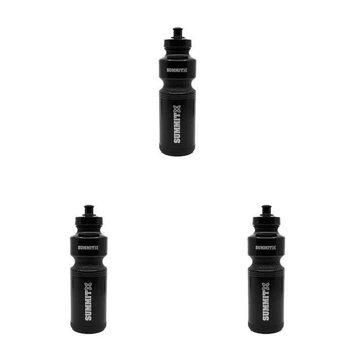 3PK Summit Global Water Bottle Push Top Lid 750ml - Black