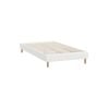 Oikiture White Boucle Bed Frame Base -King Single