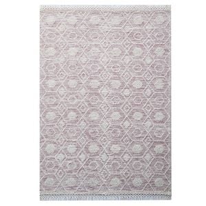 Aura Flatwoven Designer Wool Rug 6236 - Ivory/red - 160x230cm