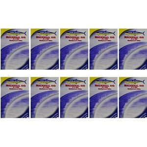 10x Wilson Mackerel Fishing Rig 3x8/0 Hook-Setup - 90lb Multi Strand Wire