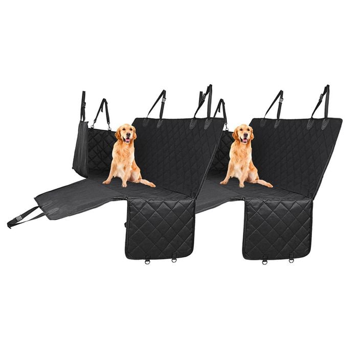SOGA 2X 600D Black Oxford Cloth Waterproof Dog Car Cover