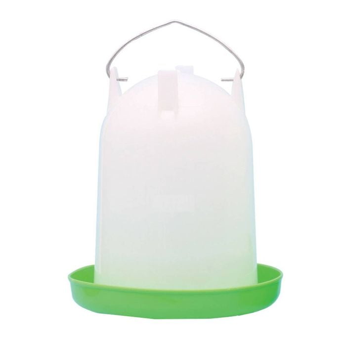 2pc Show Master Green and White Straight Type Poultry/Bird Drinker 122L 4L