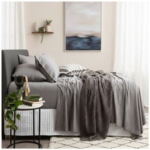 Renee Taylor Comfort T’s Organic Cotton Jersey Sheet Set Charcoal Single