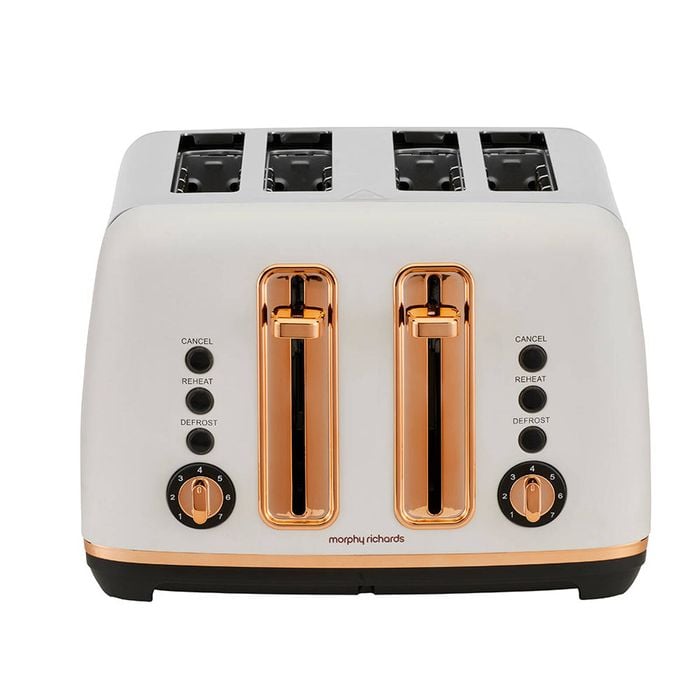 Morphy Richards Ascend Rose Gold 4 Slice Toaster Matte 28X31X21cm White - Rose Gold, Matte White