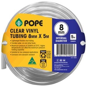 Pope 8mm x 5m Clear Vinyl Tubing